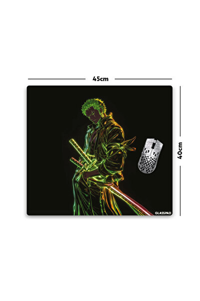 GlassPad Cam Mouse Pad - One Piece: Roronoa Zoro (2) - Premium Temperli Cam -...