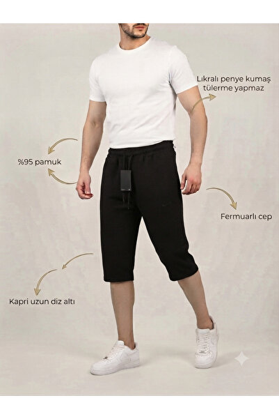 ATKGİYİM Men's Capri Shorts - 95% Cotton Lycra Combed Cotton - Comfortable Cu...