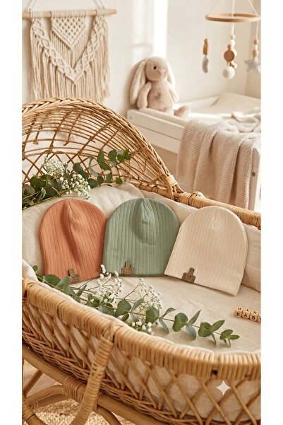 VaVscarfs Newborn Baby Beanie Ribbed Baby Hat - Natural Cotton