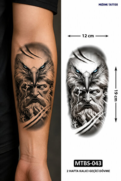 medink tattoo 2 Hafta kalıcı Kartal ve zeus model Geçici Dövme Sticker Tattoo