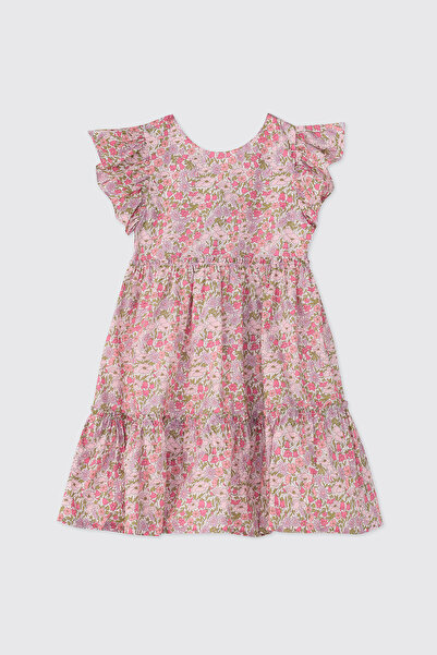 Panço Liberty Fabric Baby Girl Pink Dress