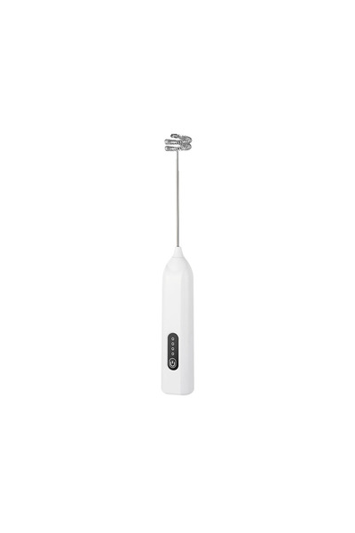Choice1 WHITE Electric Milk Frother Mini Coffee Whisk Mixer Wireless Milk Foa...