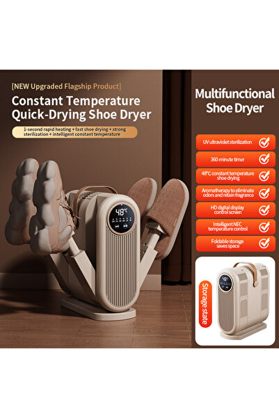 Choice1 EU Beige Foldable Shoe Dryer Electric Shoe and Boot Dryer Timing Cont...