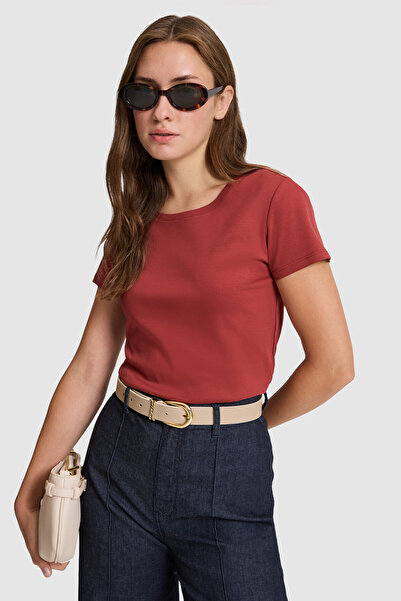 U.S. Polo Assn. Women's Cherry Crew Neck Basic T-Shirt 50324939-Vr223