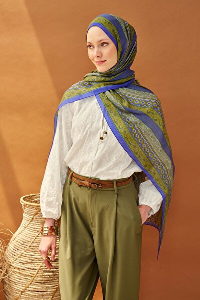 Silk Home Riva Shawl Tencel Ethnic Way Blue Lilac