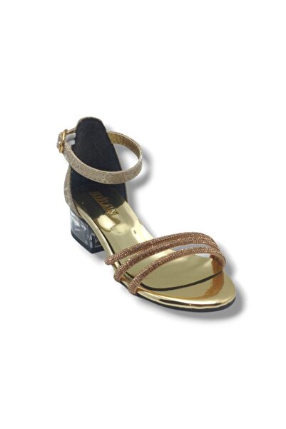 Cakgo Dilan 860-26 Stripe Stone Glittery 3-Stripes Short Transparent Heel Gir...