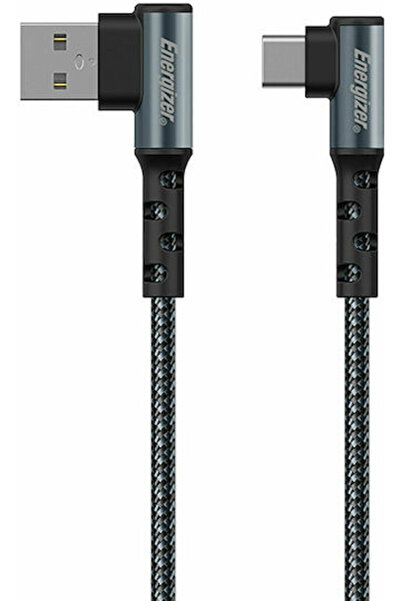 Energizer Unghi (90 ° Cablu USB 2.0 împletit USB-C tată - USB-A negru 2m C710...