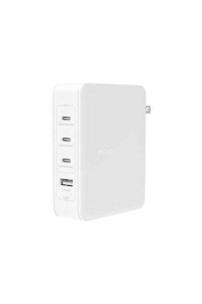 Belkin Încărcător wireless GaN cu port USB-A și 3 porturi USB-C 140W Alb