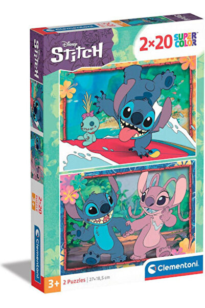 CLEMENTONI Puzzle pentru copii Super Color Disney Stitch 2x20 piese.