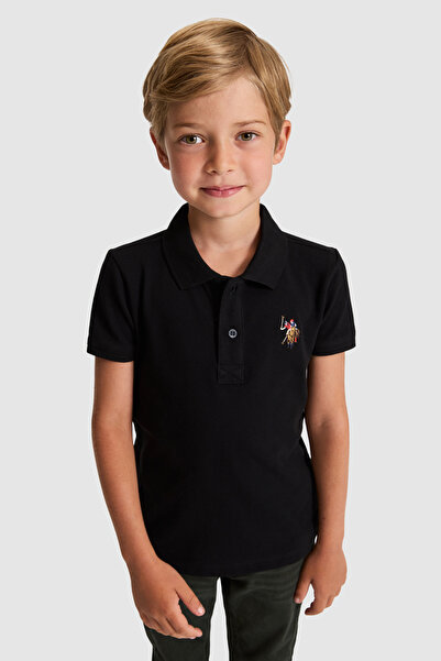 U.S. Polo Assn. Erkek Çocuk Siyah Polo Yaka Basic Tişört 50325608-VR046