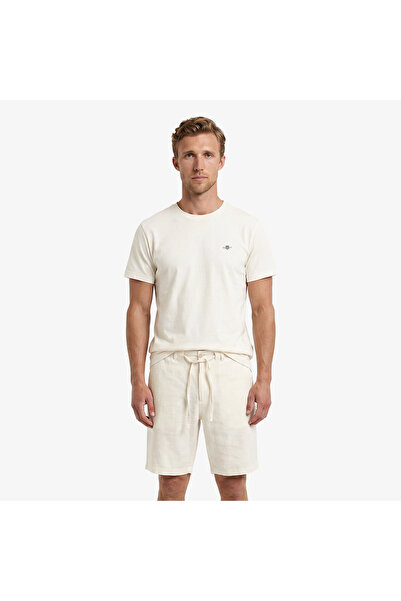 Gant Erkek Beyaz Bisiklet Yaka Regular Fit Logolu T-Shirt
