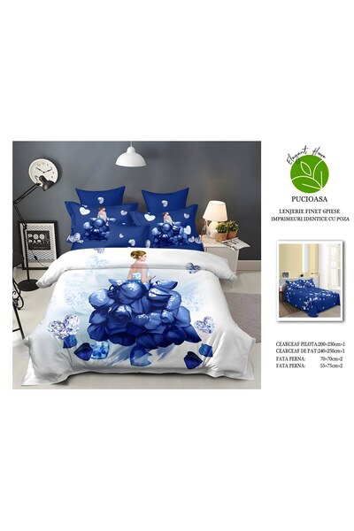 naniland.ro 5D Finet Duvet Cover Set 2 Persons 6 Pieces Without Stretchy 200x...