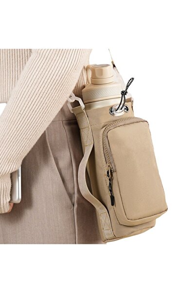 choice2 Khaki with Adjustable Shoulder Strap Water Bottle Holder Pouch With P...