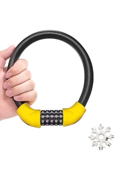 OEM Antifurt rotund, otel, cifru resetabil, rezistent la taiere, trotinete/biciclete, + 1 cheie 8 in 1
