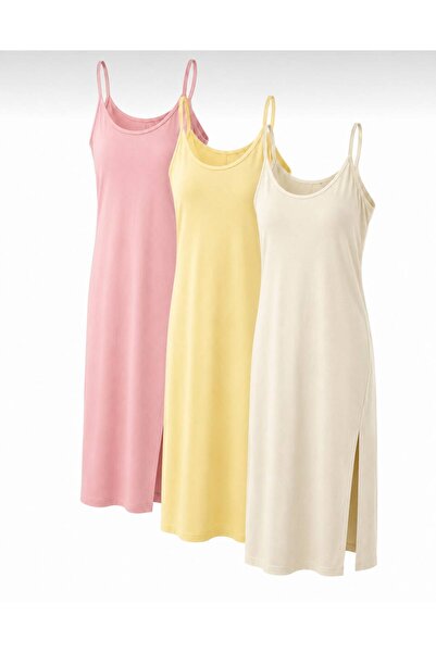 SevdeUgur 100% Cotton Strappy 3-Piece Combed Cotton Dress – Soft Texture, Sui...