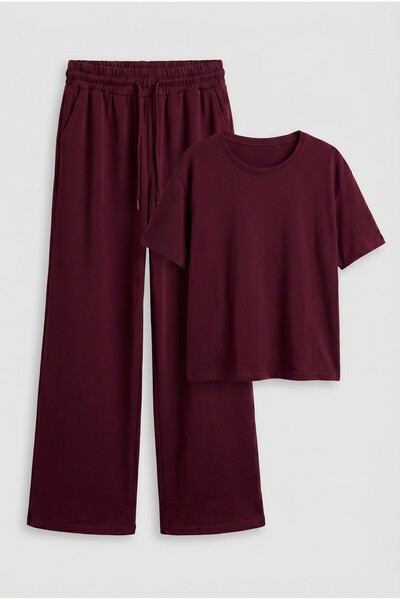 NOTHING Tricou tricotat elastic cu croială relaxată și pantaloni de trening c...