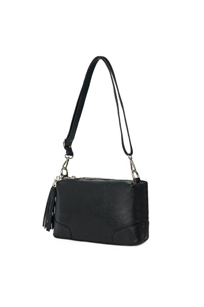 matis atelier Geantă crossbody de damă din piele Altera - Negru