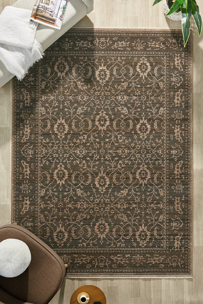 venucci home & living Aloria %100 Polyester Vintage Modern Dokuma Salon Oturm...