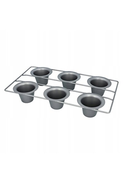 Birkmann Forma de copt pentru 6 briose, otel carbon, antiaderenta, grafit, 40...