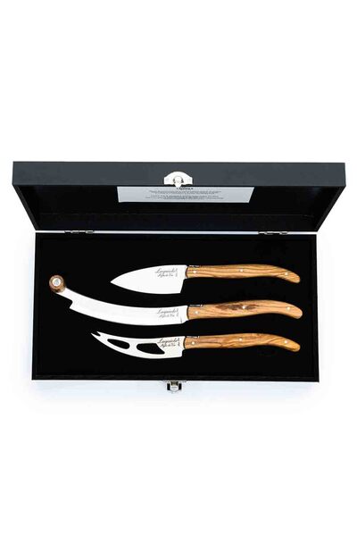 Style de Vie Set 3 cutite pentru branza Laguiole, Maro/Argintiu
