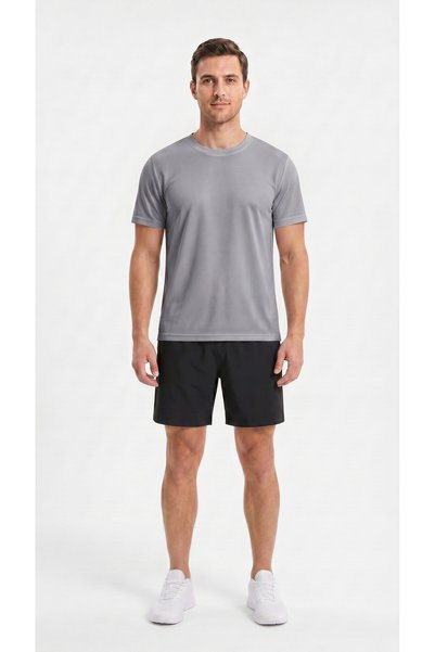 ODİN ATLAS Men's Gray Color Breathable Sweat-Wicking Sports T-Shirt