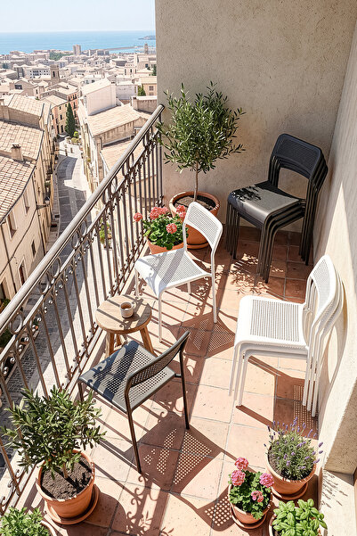 Gaga Mobilya Sandalye Mutfak Sandalyesi Yemek Masası Sandalyesi Bahçe Balkon Cafe Sandalye (Siyah)