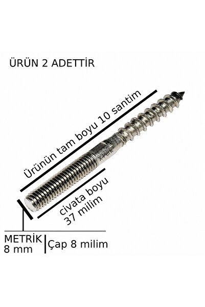 X-Perk Saplama Ahşap Ağaç Vidası Ahşap Vida Montaj Vidası Trifon Saplama Vida...