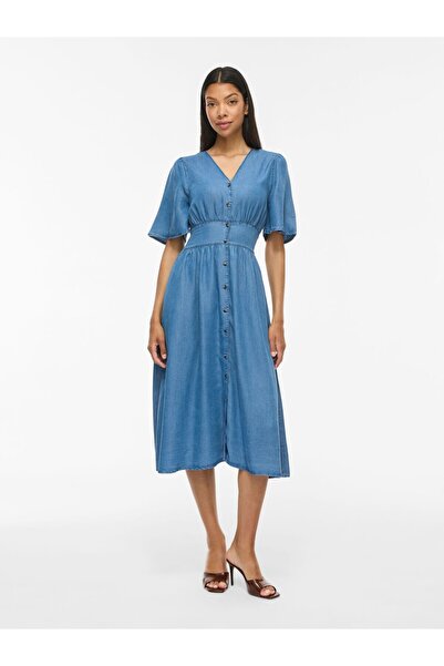 VILA Maxikleid VIMAI Kurzärmeliges