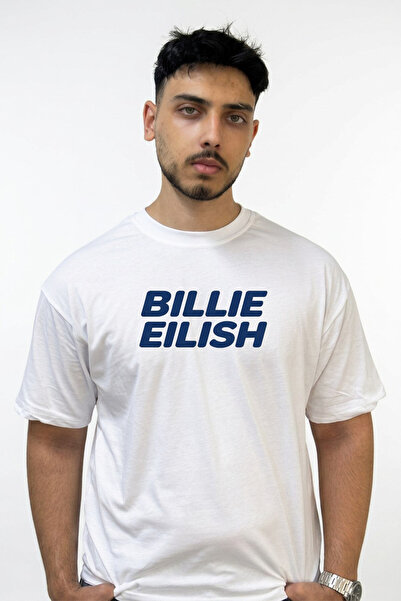 Anetos Billie Eilish_131 Design Printed Oversize White T-Shirt