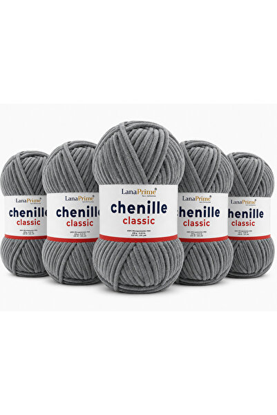 Lanaprime Chenille Velvet Yarn (Chenille Classic) Amigurumi Yarn - 5 Yumak - ...