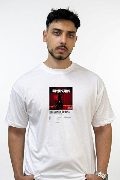 Anetos Eminem_69 Design Printed Oversize White T-Shirt