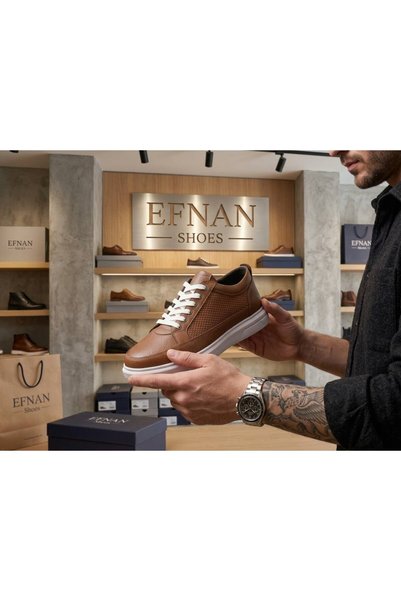EFNANSHOES Men's Tan Daily Flexible Comfortable Stitched Lightweight Poly Sole Walking Guaranteed Sports Shoes