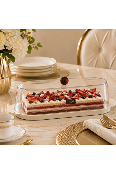 laverahome Luxury Clear Acrylic Dessert & Pastry Server with Lid - 23 X 11 X ...