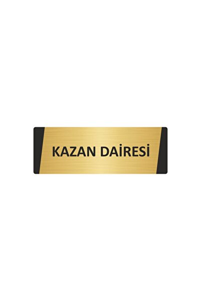 Özarslan Dizayn لافتة تحذيرية معدنية لدائرة كازان، مقاس 10×20 سم، لون ذهبي
