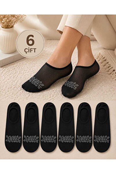 VitaMood Yaşam Women's Black 6-Piece Socks, Thin, Premium Quality