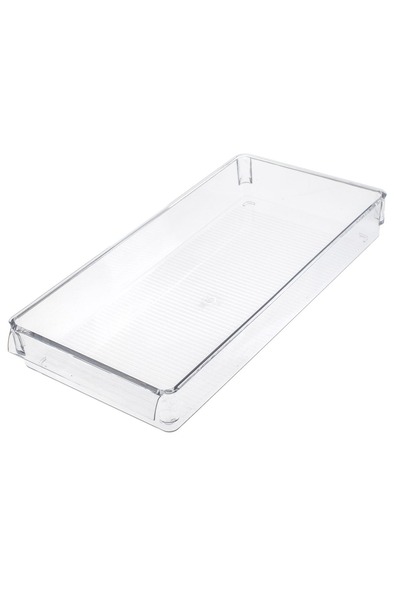 Z Store Recipient organizator transparent din plastic pentru frigider, cu mân...