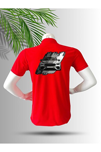 dafri Polo Collar Sports Car Printed Cotton T-Shirt