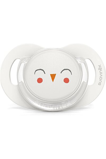 Suavinex S Prem Physiological Teat Silicone Soother, S, 6/18 m, L3, Owl White