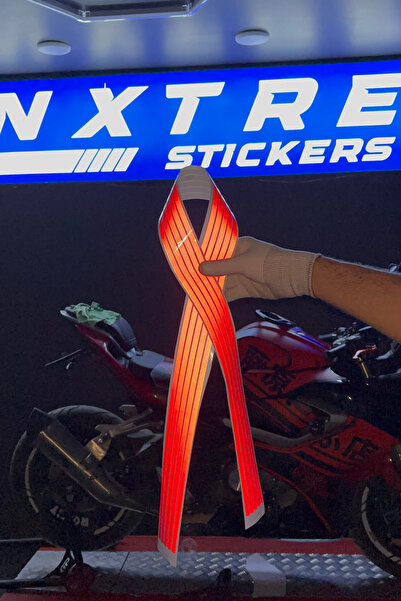 Banxtre Ultra-Reflective Blood Red Sticker Night Glow Strips for Motorcycle a...