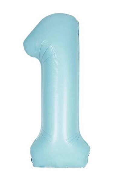 Parti Dükkanı 16 Inch 1 Number Retro Blue Foil Balloon 36 cm Birthday Party D...