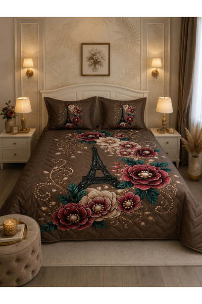 AYBERK HOME TEXTİLE Paris Four Seasons Quilted Double Duvet Cover Set 6-Piece...