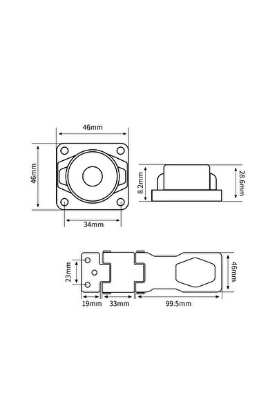 Konk Tools Zd022 Double Cover and Corner Compatible Fingerprint Hanger Cabinet Lock - with 10 cm Additional Attachment