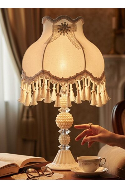 Dekovien White Velvet Covered Floral Decorated Headboard with White Pearl Leg...