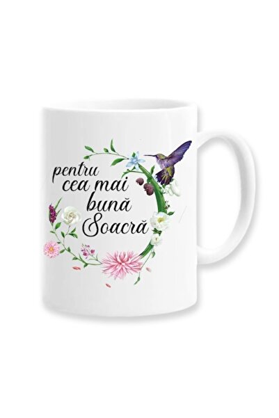 OEM Cană cu mesaj: Pentru cea mai bună soacră, Betaprint, albă, 330ml, ceramică