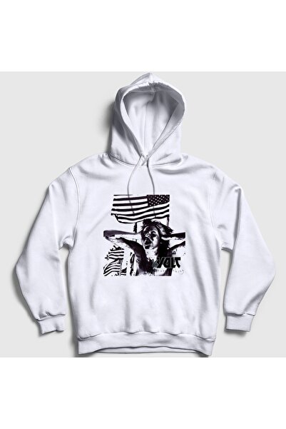 Presmono Unisex White Supercoolnothing Rock 16Volt Hooded Sweatshirt 614482Tt
