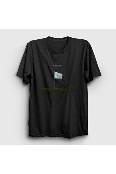 Presmono Unisex Black White Flag Rock Normandie T-Shirt 614771Tt