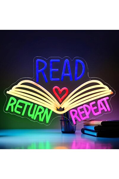 Slasa Read Return Repeat LED Neon Sign 40×50 cm, Multicolor, with 6mm Acrylic...