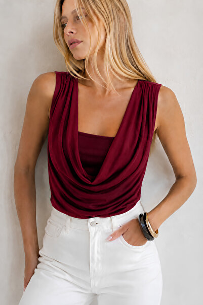 World Fashion Trends Strapless Top with Draped Collar and Draped Bluz in the ...