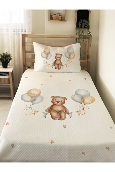 milbaygrup Rainbow and Bear Patterned Baby and Kids Printed Single Pique Set ...