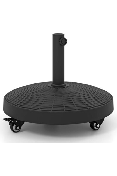 COSTWAY Bază rotundă de umbrelă din rășină de 24 kg, Suport de umbrelă de ext...